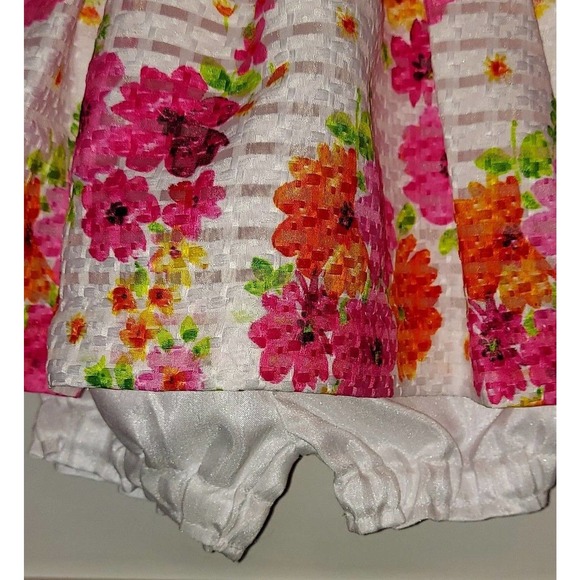 Girls American Princess 2 Pc Floral Party Dress Dress And Diaper Cover Size 6M - Picture 3 of 8